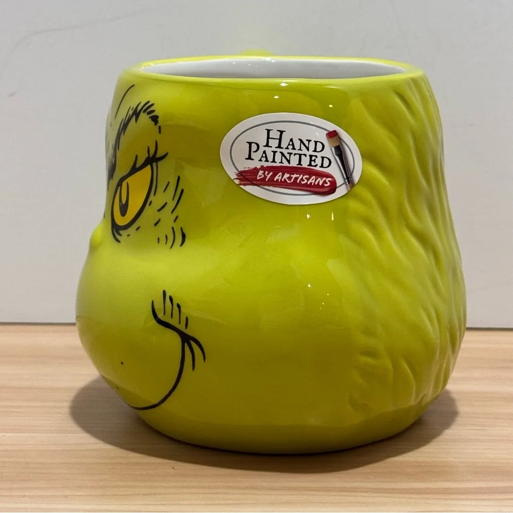 The Grinch Face Sculpted Mug Dr. Seuss Green Ceramic Coffee Cup ZB ZRIKE BRANDS - Picture 3 of 16